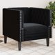 vidaXL Fotel Chesterfield, czarny, tapicerowany aksamitem