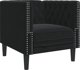 vidaXL Fotel Chesterfield, czarny, tapicerowany aksamitem