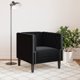 vidaXL Fotel Chesterfield, czarny, tapicerowany aksamitem