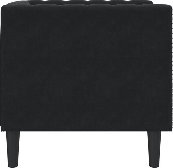 vidaXL Fotel Chesterfield, czarny, tapicerowany aksamitem