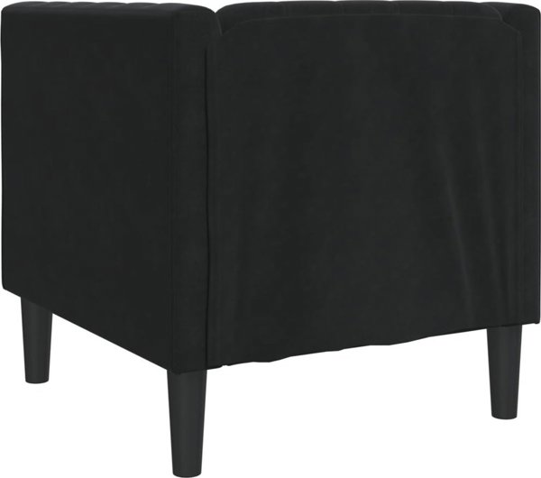 vidaXL Fotel Chesterfield, czarny, tapicerowany aksamitem