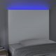 vidaXL Κεφαλάρι για κρεβάτι, λευκό, 90x5x118/128 εκ, τεχνητό δέρμα