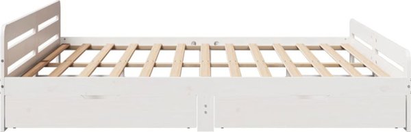 vidaXL Κρεβάτι χωρίς Στρώμα, Λευκό, 200x200 εκ, Στερεό Πεύκο