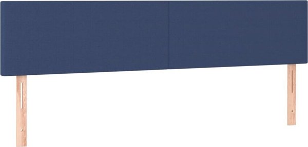 vidaXL κεφαλάρι κρεβατιού με LED, μπλε, 160x5x78/88 εκ., ύφασμα