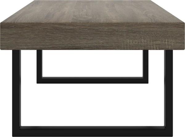 vidaXL Stolik kawowy, γκρι-μαύρο, 120x60x40 cm, MDF και σίδηρος