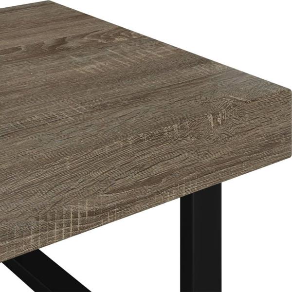 vidaXL Stolik kawowy, γκρι-μαύρο, 120x60x40 cm, MDF και σίδηρος