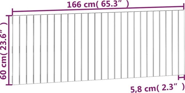 vidaXL Κεφαλάρι κρεβατιού 166x3x60 cm από μασίφ ξύλο πεύκου