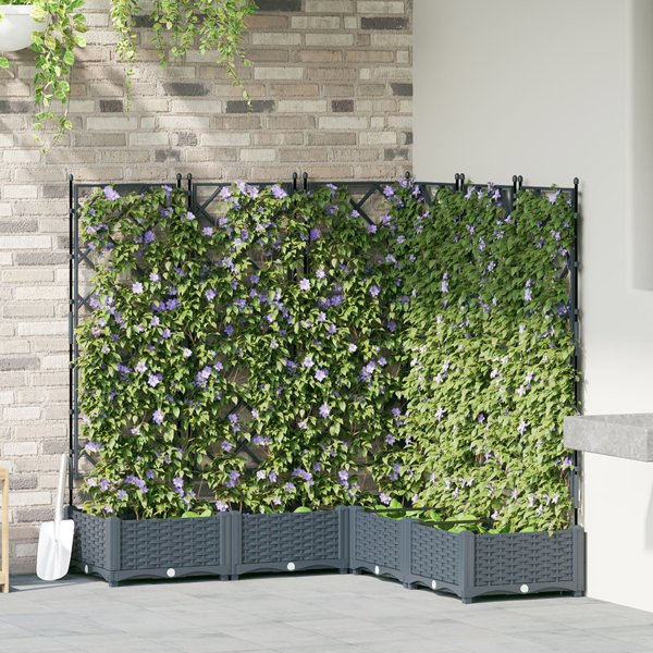vidaXL Γλάστρα Κήπου 120 x 120 x 125,5 εκ. από Πλαστικό, Ανοιχτό Γκρι