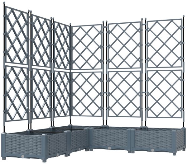 vidaXL Γλάστρα Κήπου 120 x 120 x 125,5 εκ. από Πλαστικό, Ανοιχτό Γκρι