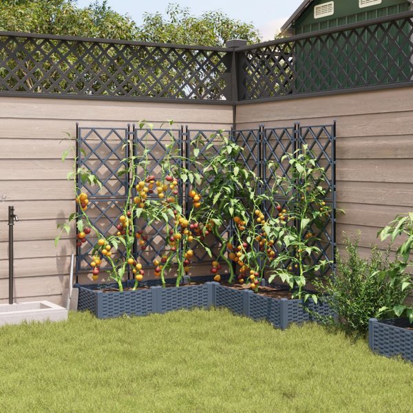 vidaXL Γλάστρα Κήπου 120 x 120 x 125,5 εκ. από Πλαστικό, Ανοιχτό Γκρι