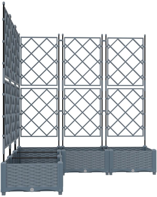 vidaXL Γλάστρα Κήπου 120 x 120 x 125,5 εκ. από Πλαστικό, Ανοιχτό Γκρι