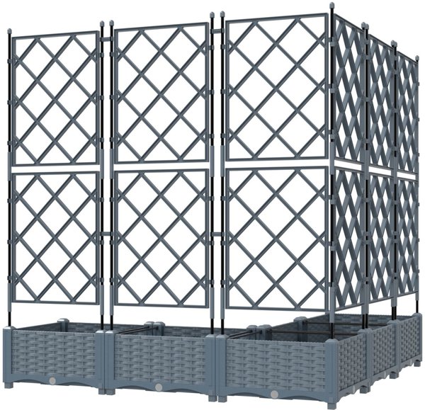 vidaXL Γλάστρα Κήπου 120 x 120 x 125,5 εκ. από Πλαστικό, Ανοιχτό Γκρι