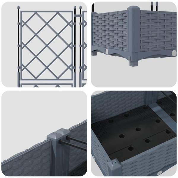 vidaXL Γλάστρα Κήπου 120 x 120 x 125,5 εκ. από Πλαστικό, Ανοιχτό Γκρι