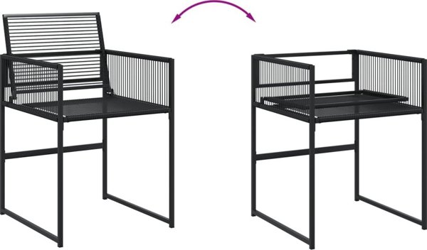 vidaXL Σετ 5 τεμαχίων κήπου, μαύρο, πολυρατάν