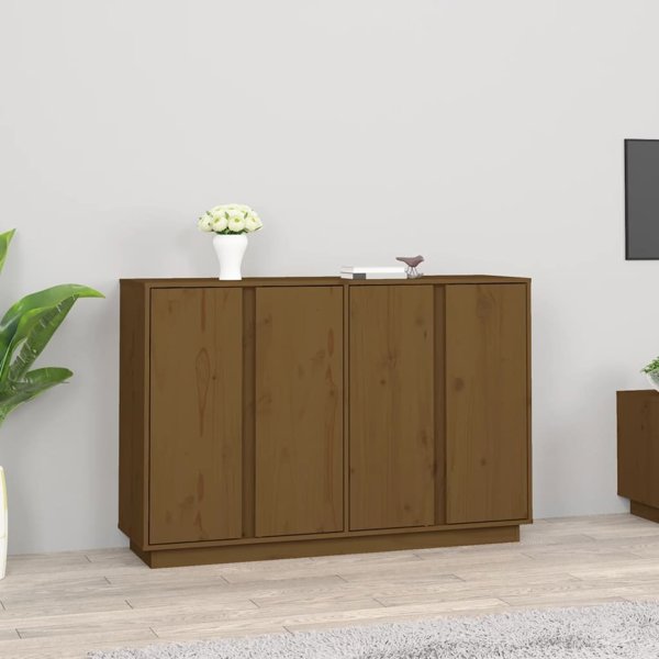 vidaXL Ντουλάπι, μελί καφέ, 120x35x80 εκ., μασίφ πεύκο
