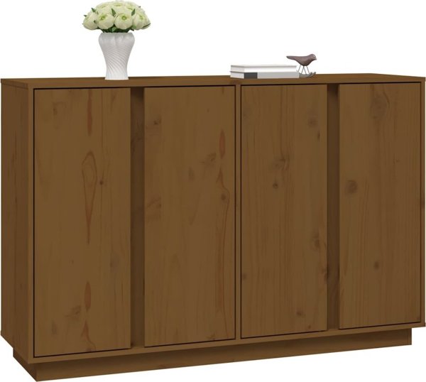 vidaXL Ντουλάπι, μελί καφέ, 120x35x80 εκ., μασίφ πεύκο