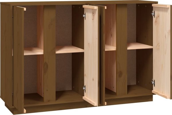 vidaXL Ντουλάπι, μελί καφέ, 120x35x80 εκ., μασίφ πεύκο