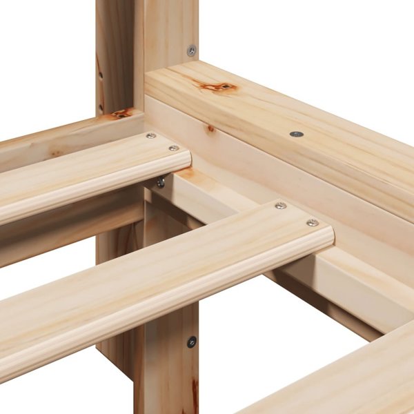 vidaXL Λάτζα με ράφι 120x200 εκ. από πεύκο χωρίς στρώμα