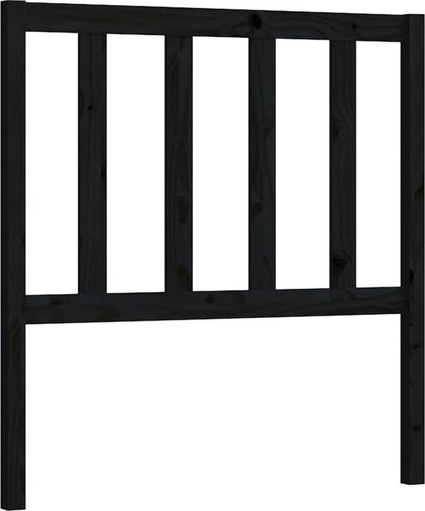 vidaXL Wezglowie κρεβατιού, μαύρο, 81x4x100 εκ., μασίφ πεύκο