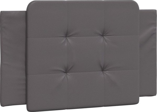 vidaXL Κρεβάτι με Στρώμα 90x190 εκ. Γκρι Τεχνητό Δέρμα
