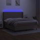vidaXL Λουτζκο Κοντινενταλνε με στρωμα, taupe, 160x200 cm, tkanina