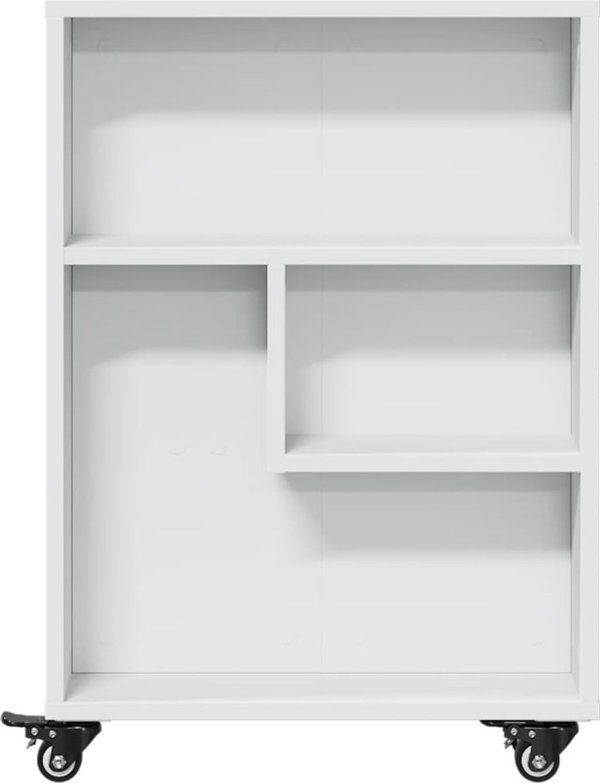 vidaXL Λεπτό Βοηθητικό Καρότσι, λευκό, 48x13x68 εκ.