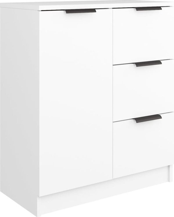 vidaXL Σύνθετα έπιπλα, 2 τεμάχια, λευκά, 60x30x70 εκ., από συνθετικό ξύλο