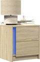 vidaXL Szafki nocne z LED, 2 sztuki, dab sonoma, material drewnopochodny