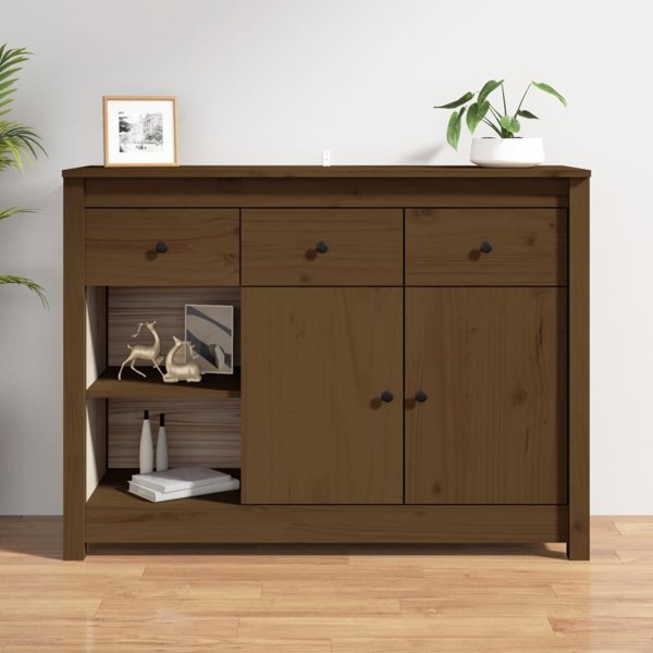 vidaXL Συρταριέρα, μέλι καφέ, 100x35x74 εκ, μασίφ πεύκο