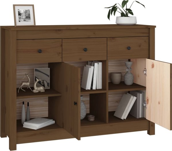 vidaXL Συρταριέρα, μέλι καφέ, 100x35x74 εκ, μασίφ πεύκο