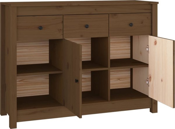 vidaXL Συρταριέρα, μέλι καφέ, 100x35x74 εκ, μασίφ πεύκο