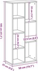 vidaXL Ράφι Γκρι Sonoma Δρυς 50x25x105 cm Ξυλοπολυτό Υλικό