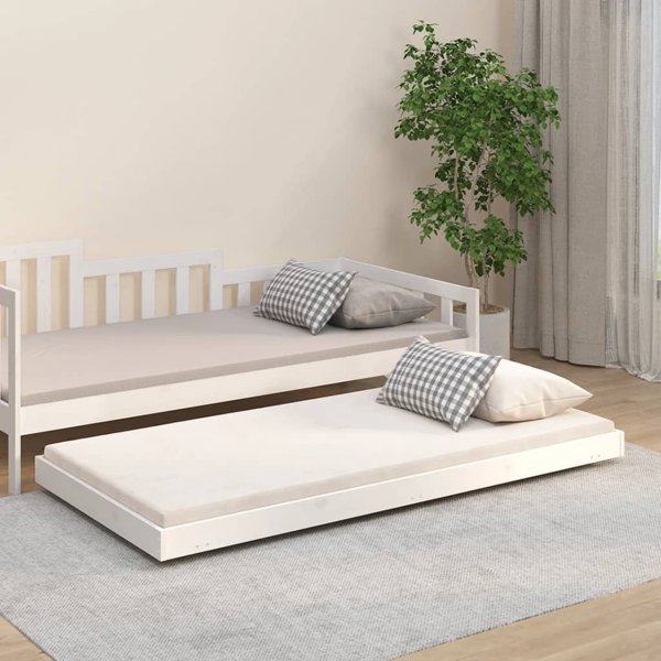 vidaXL Σκελετός Κρεβατιού, Λευκός, 75x190 εκ, Μασίφ Πεύκο