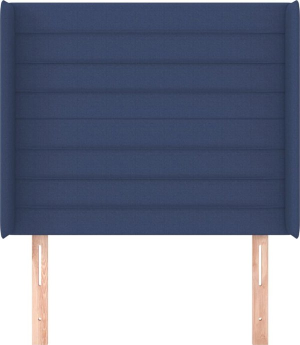 vidaXL Υποστήριγμα κεφαλιού τύπου uszak, μπλε, 93x16x118/128 εκ., ύφασμα