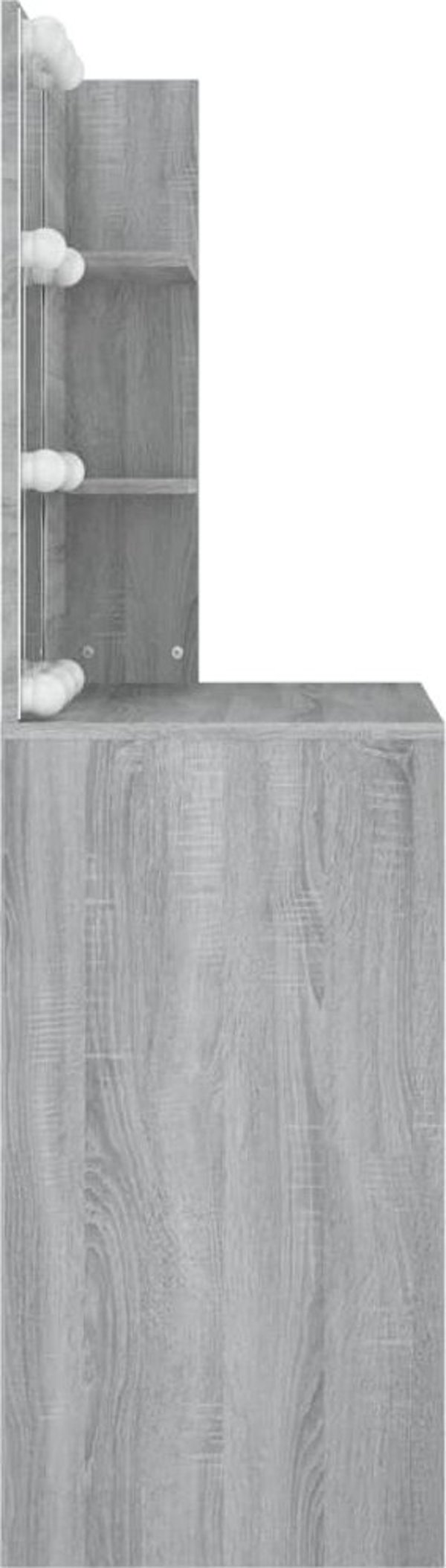 vidaXL Toaletka z LED, szary dab sonoma, 74,5x40x141 cm