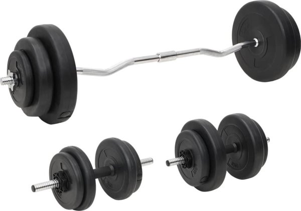 vidaXL Sztanga i hantle z obciaznikami, 60 kg