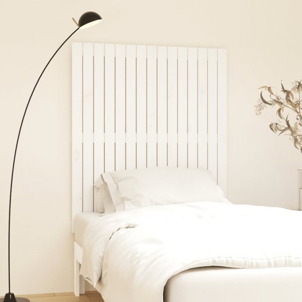 vidaXL Κεφαλάρι κρεβατιού, λευκό, 95,5x3x110 εκ., από μασίφ ξύλο πεύκου
