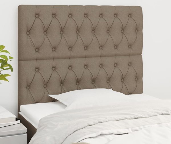 vidaXL Προσκέφαλα κρεβατιού, 2 τεμ., taupe, 90x7x78/88 εκ, ύφασμα