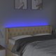 vidaXL Υποστήριγμα κεφαλιού για κρεβάτι με LED, κρεμ χρώμα, 163x16x78/88 cm, ύφασμα