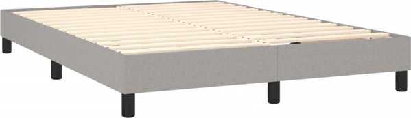 vidaXL Κρεβάτι Continental με Στρώμα, Ανοιχτό Γκρι, Ύφασμα, 140x200 εκ.