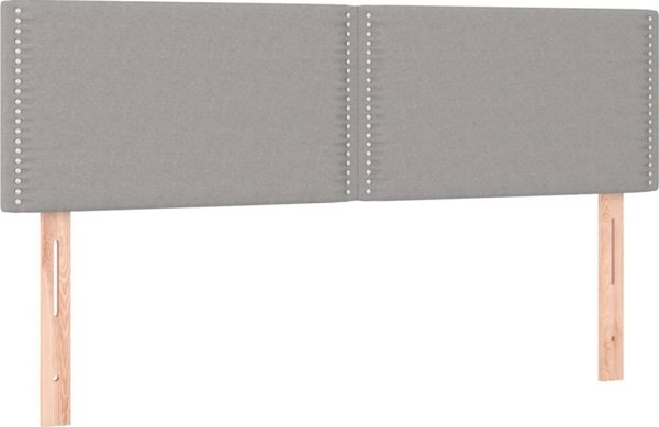 vidaXL Κρεβάτι Continental με Στρώμα, Ανοιχτό Γκρι, Ύφασμα, 140x200 εκ.