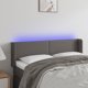 vidaXL Προσκέφαλο κρεβατιού με LED, γκρι, 147x16x78/88 cm, συνθετικό δέρμα