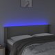 vidaXL Προσκέφαλο κρεβατιού με LED, γκρι, 147x16x78/88 cm, συνθετικό δέρμα