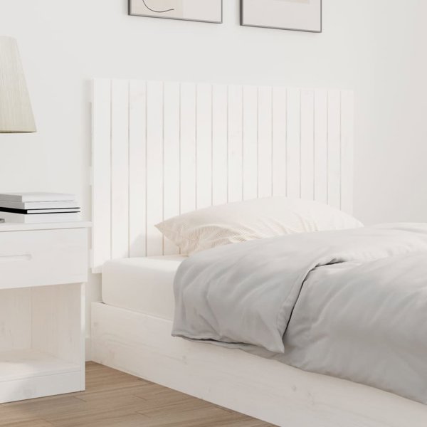vidaXL Κεφαλάρι κρεβατιού λευκό 108x3x60 cm από μασίφ πεύκο