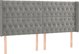 vidaXL LED κεφαλάρι κρεβατιού, ανοιχτό γκρι, 203x16x118/128 cm, βελούδο