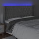 vidaXL LED κεφαλάρι κρεβατιού, ανοιχτό γκρι, 203x16x118/128 cm, βελούδο