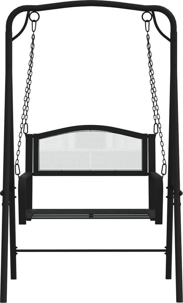 Κούνια κήπου vidaXL, 124 cm, μαύρη, από ατσάλι