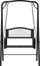 Κούνια κήπου vidaXL, 124 cm, μαύρη, από ατσάλι