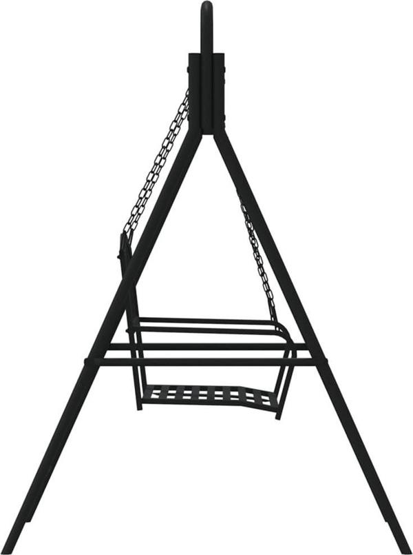 Κούνια κήπου vidaXL, 124 cm, μαύρη, από ατσάλι