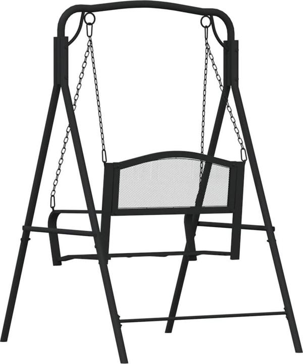 Κούνια κήπου vidaXL, 124 cm, μαύρη, από ατσάλι
